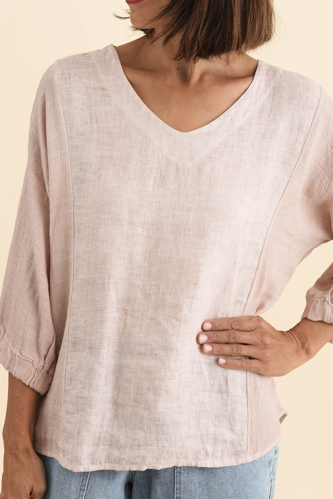 Ziola Pink Linen Cotton Top - Image 6