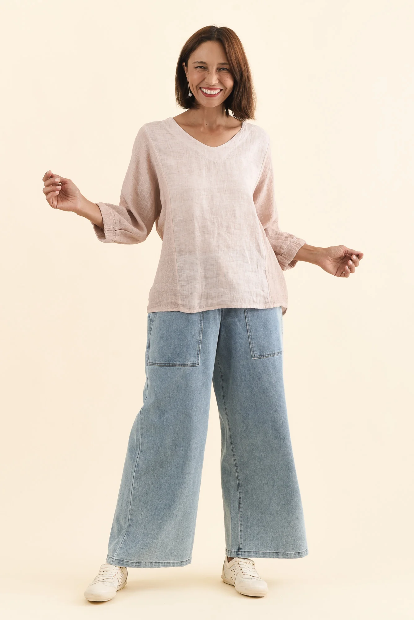 Ziola Pink Linen Cotton Top - Image 7