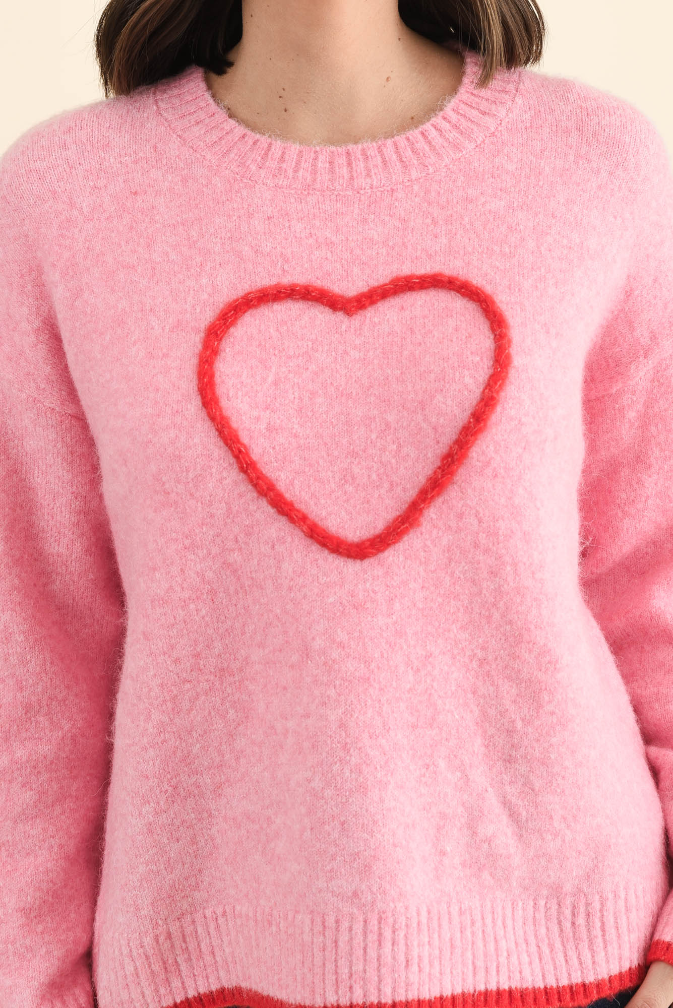 Zoe Pink Heart Knit Jumper - Image 5